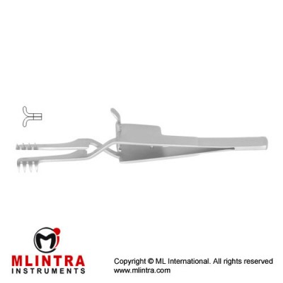 Wound Spreader 4 x 4 Blunt Prongs Stainless Steel, 10 cm - 4"